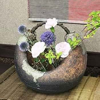 Amazon.co.jp: 信楽焼 古陶つる渡し花入れ【ha-0001】 花瓶 花器