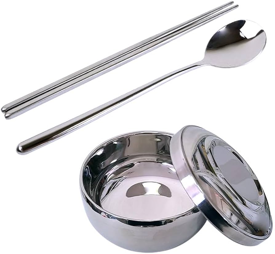 Amazon | 韓国厨房 真空スプーンセット(匙と箸＋食器) / 調理器具