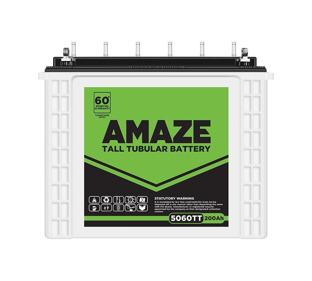 Amaze 5460TT 250Ah Tall Tubular Battery for Home, Office & Shops