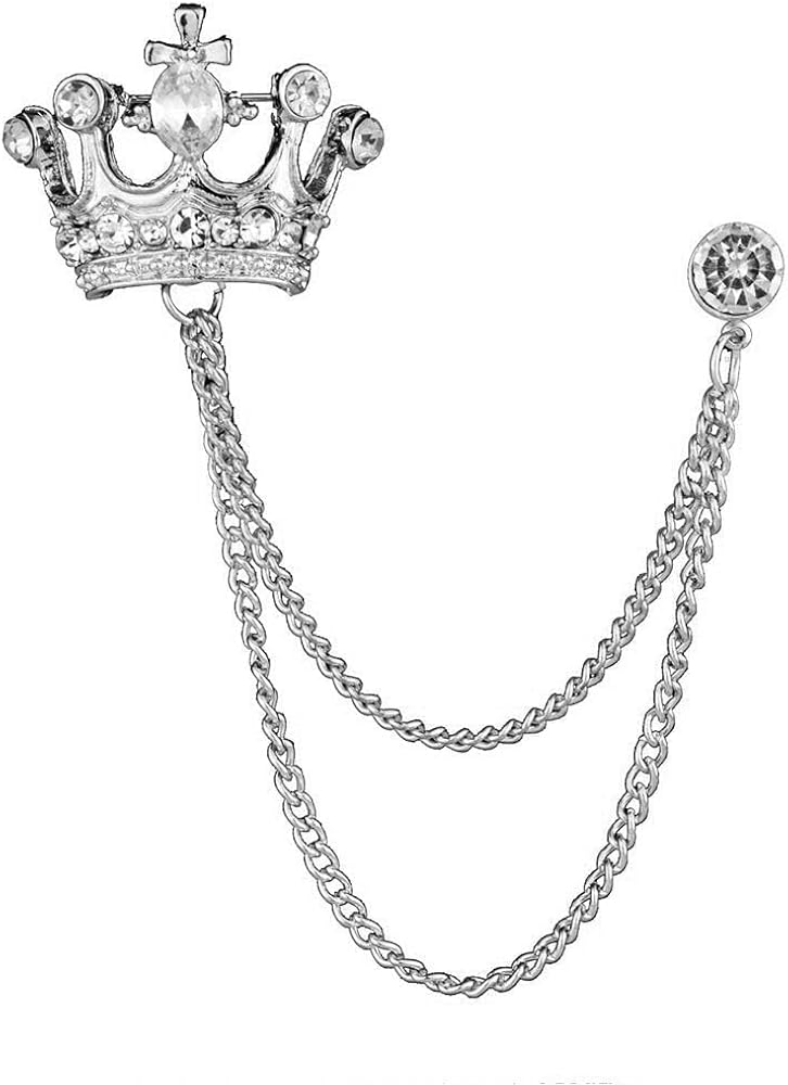 Amazon | YOYOKUN ヴィンテージクラウンストーンチェーン ブローチ