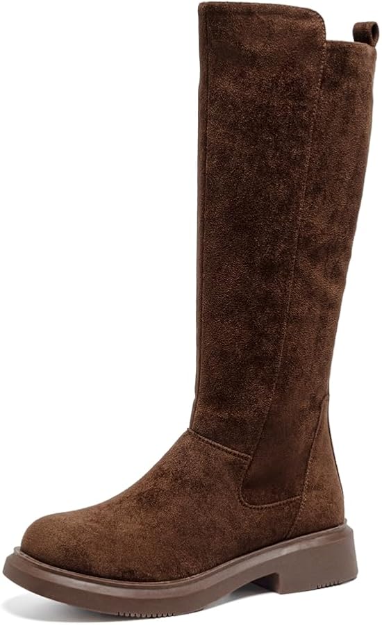 Amazon | [SEINIES] スエード ロングブーツ レディース 秋冬 3cm
