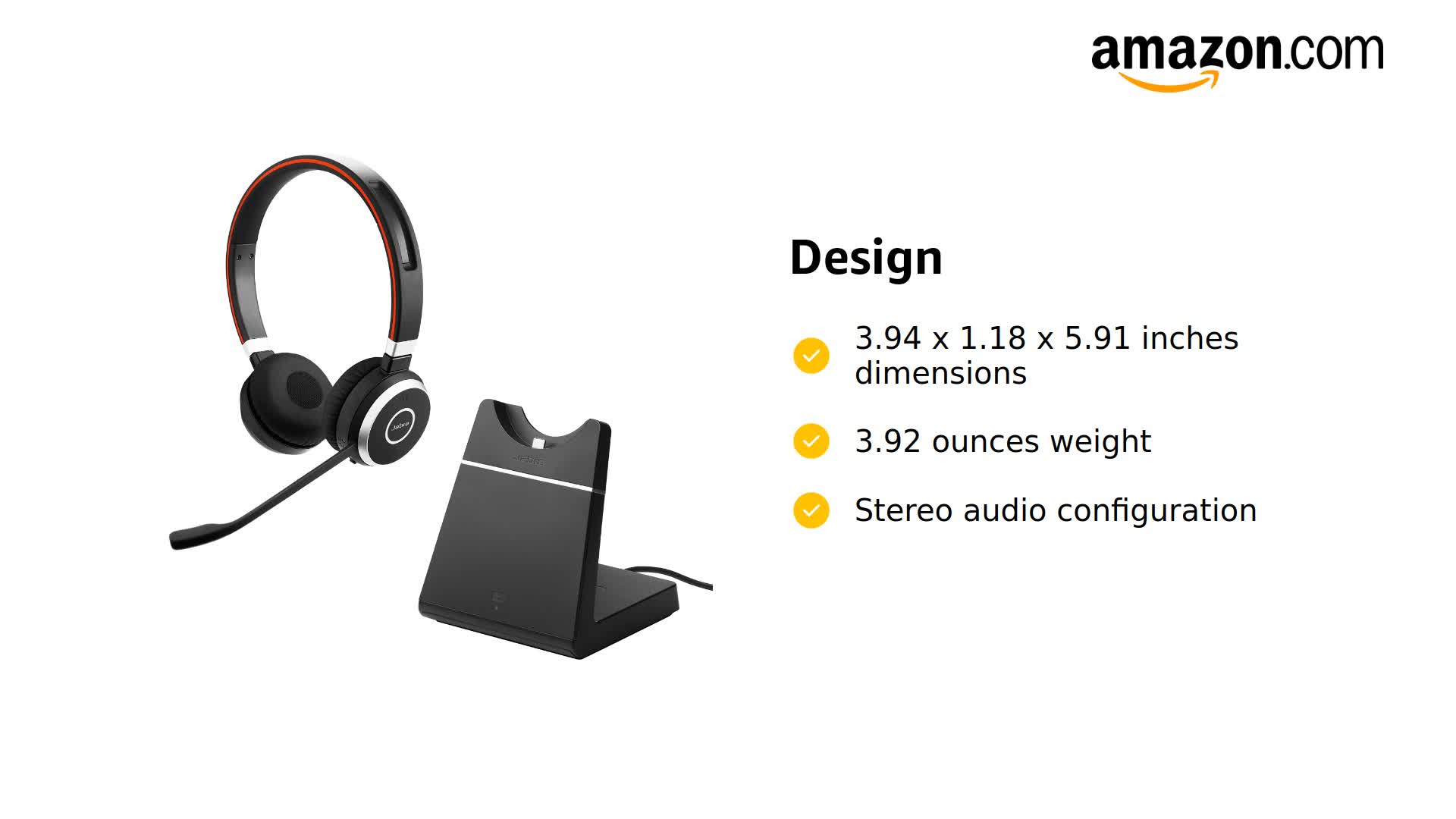 Amazon.com: Jabra Evolve 65 With Charging Stand MS Stereo