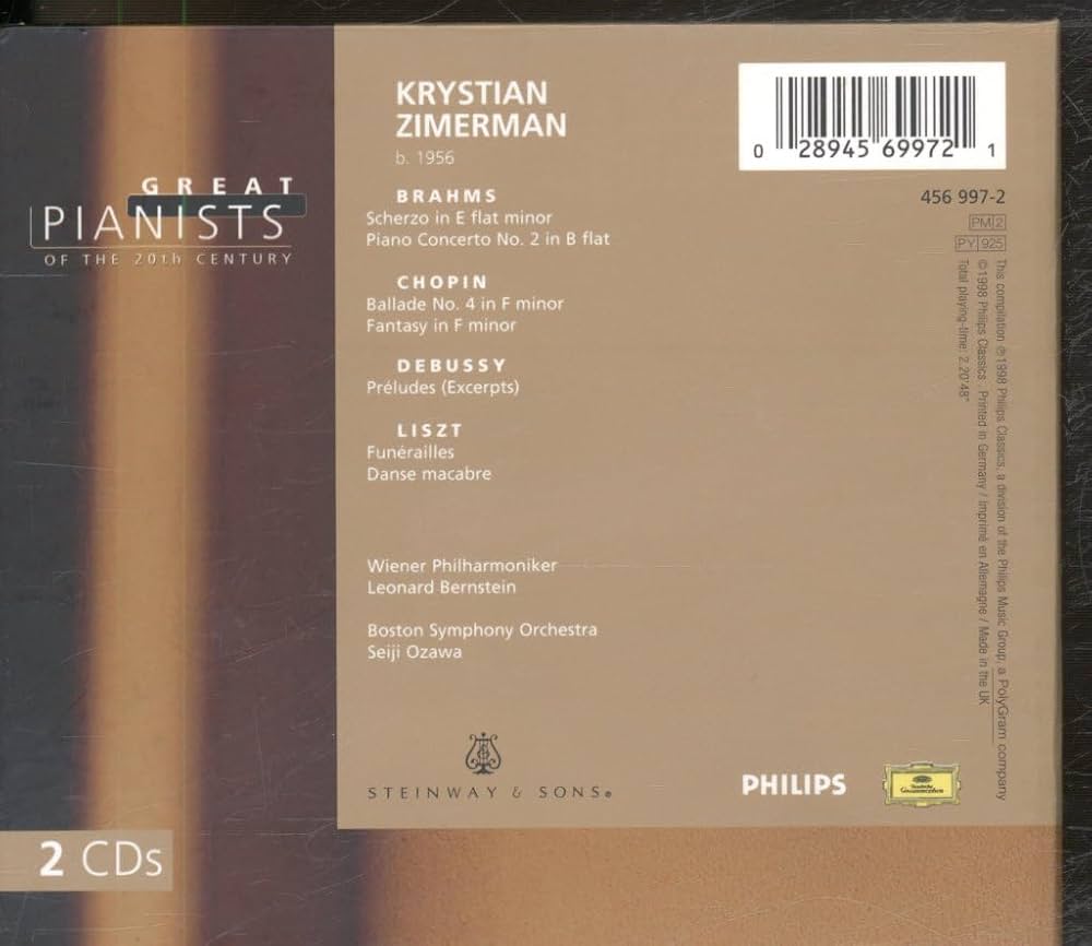 Johannes Brahms, Frederick Chopin, Claude Debussy, Krystian