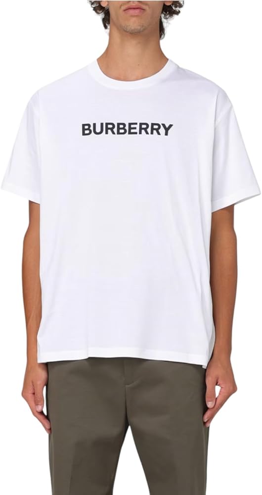 BURBERRY Logo White Cotton T-Shirt (US, Alpha, Small, Regular