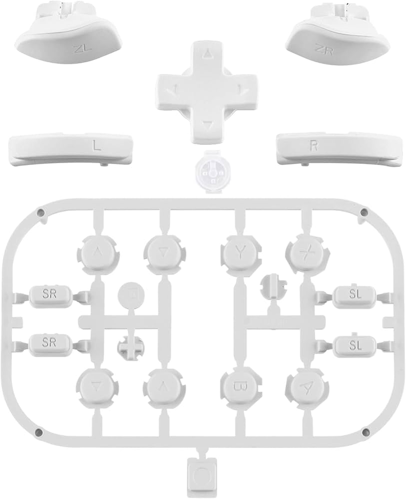Amazon.com: eXtremeRate White D-pad ABXY Keys SR SL L R ZR ZL