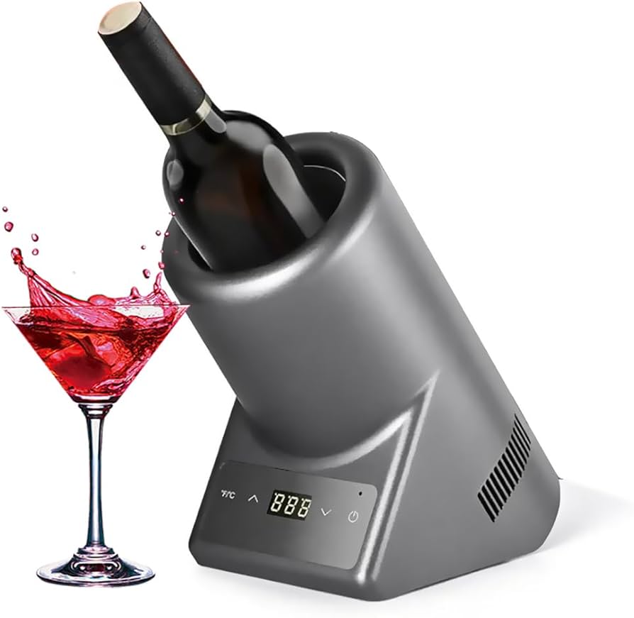 Amazon｜ポータブルシングルボトルワインクーラー、電動ワインチラー