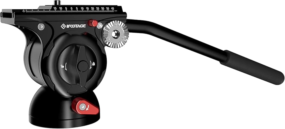 Amazon | IFOOTAGE ビデオ雲台、アルミ合金三脚用流体雲台、アルミ製