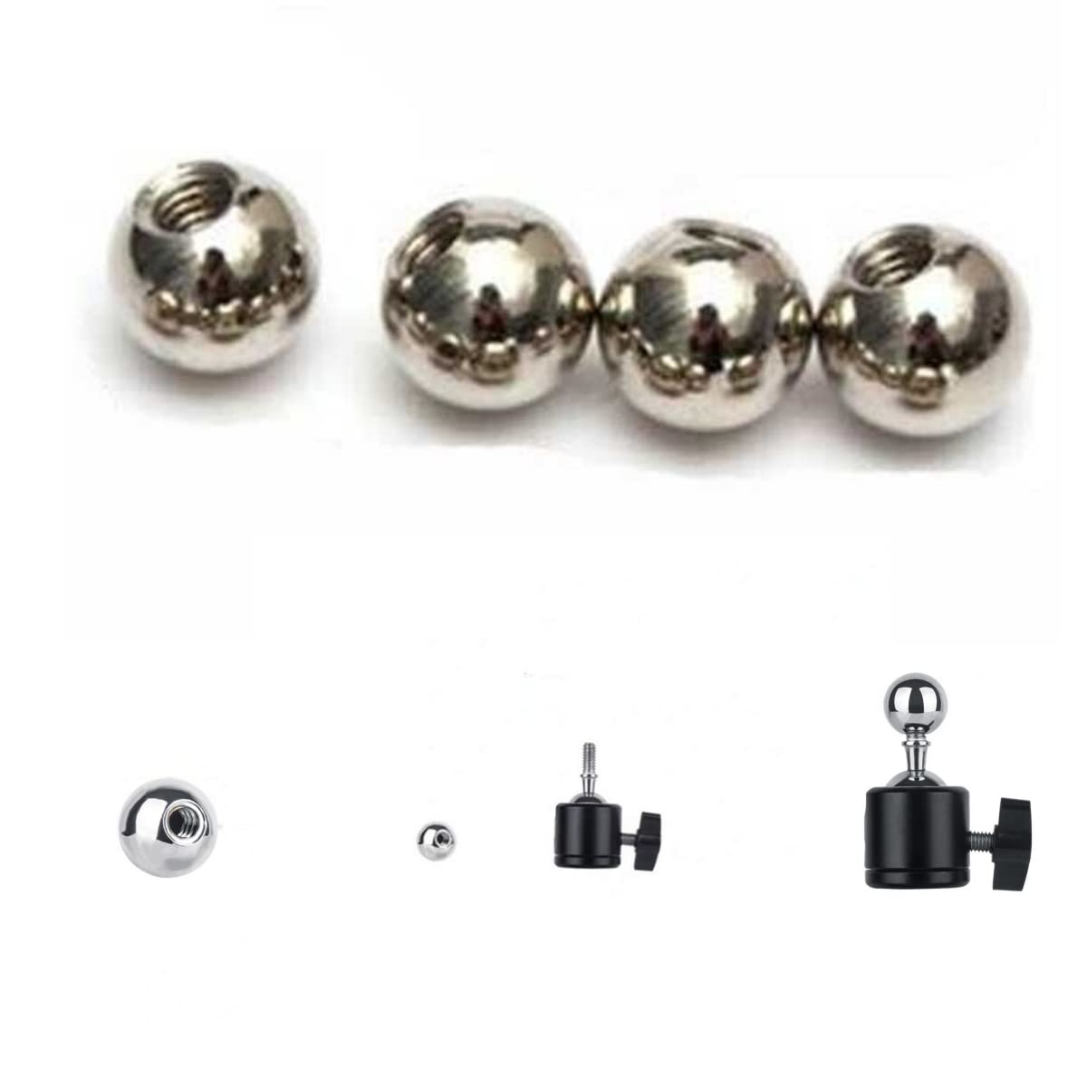 Amazon | VizGiz 10個パック 17mm ボールヘッド 1/4インチ-20穴ネジ M4