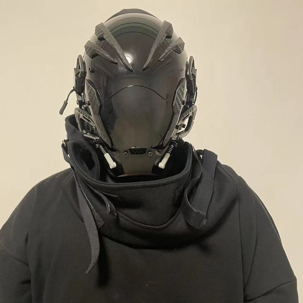 Amazon.co.jp: 黒いサイバーパンクマスク ロールプレイ用仮面 近未来的