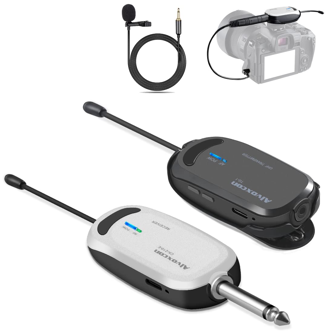 Amazon.co.jp: Alvoxcon ワイヤレスマイク ヘッドセット ピンマイク