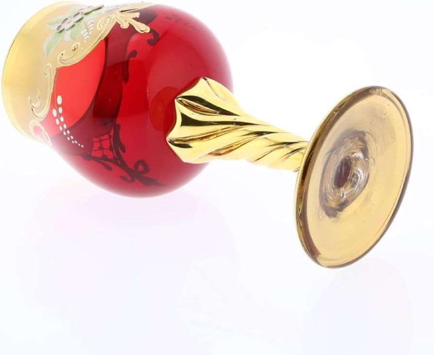 Amazon | GlassOfVenice 2個セット ムラーノガラス ワイングラス 24K