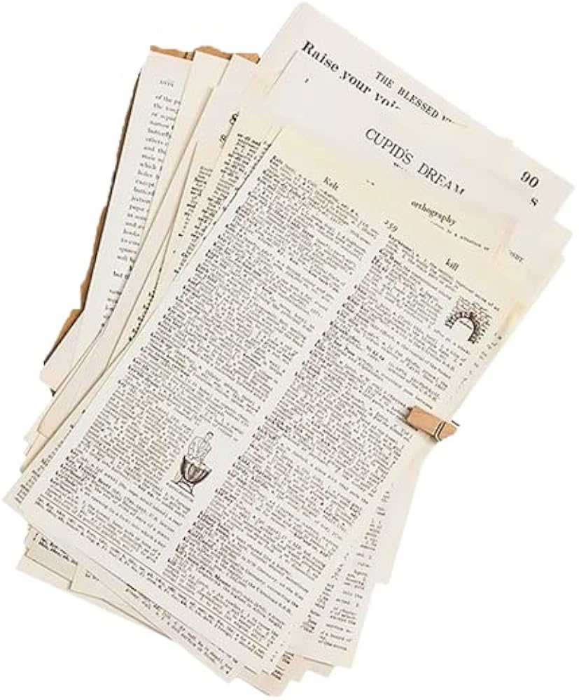 Amazon.co.jp: 英字 英語 ヴィンテージ 素材ペーパー 素材紙 ◇57枚 全