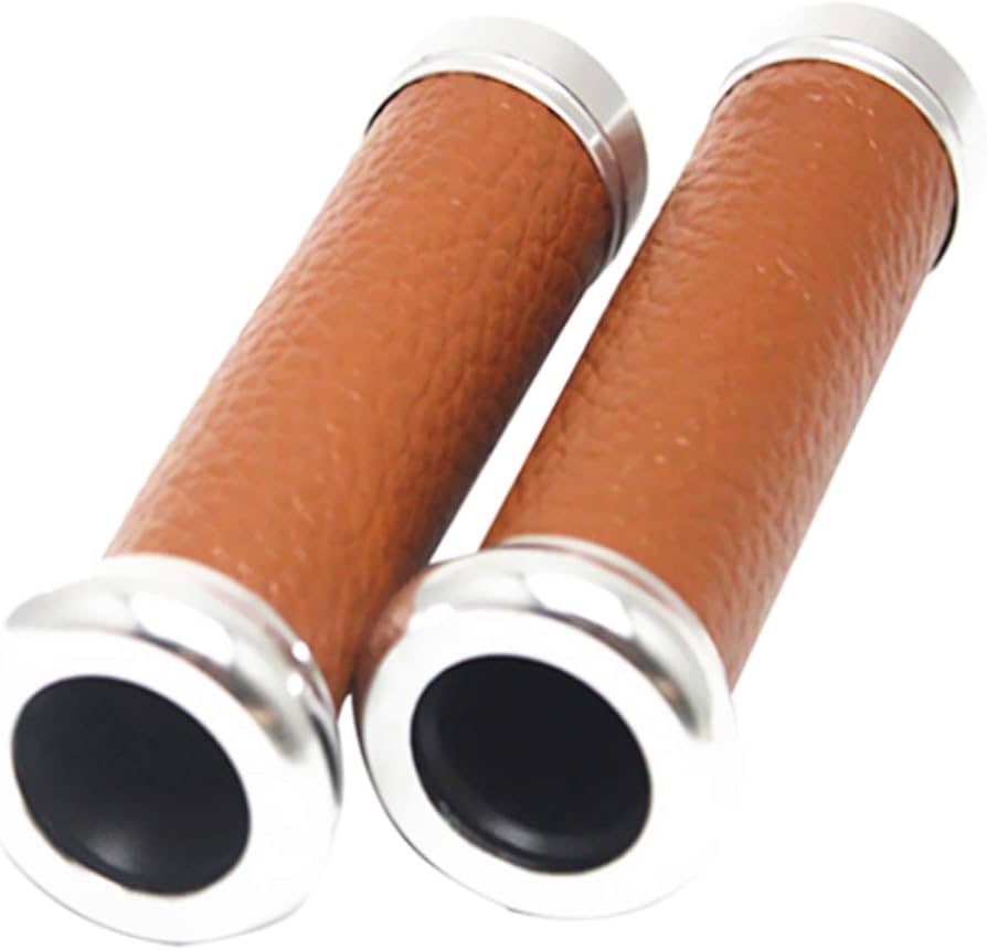 Amazon | HWT バイク用 レザーグリップ 2本セット アルミ ハンドル