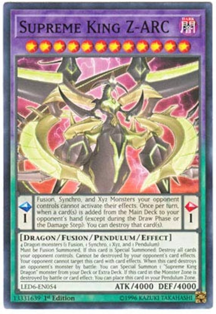 Amazon.co.jp: 遊戯王 英語版 LED6-EN054 Supreme King Z-ARC 覇王龍