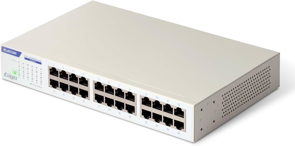 Amazon | エレコム スイッチングハブ ギガビット 24ポート 電源内蔵