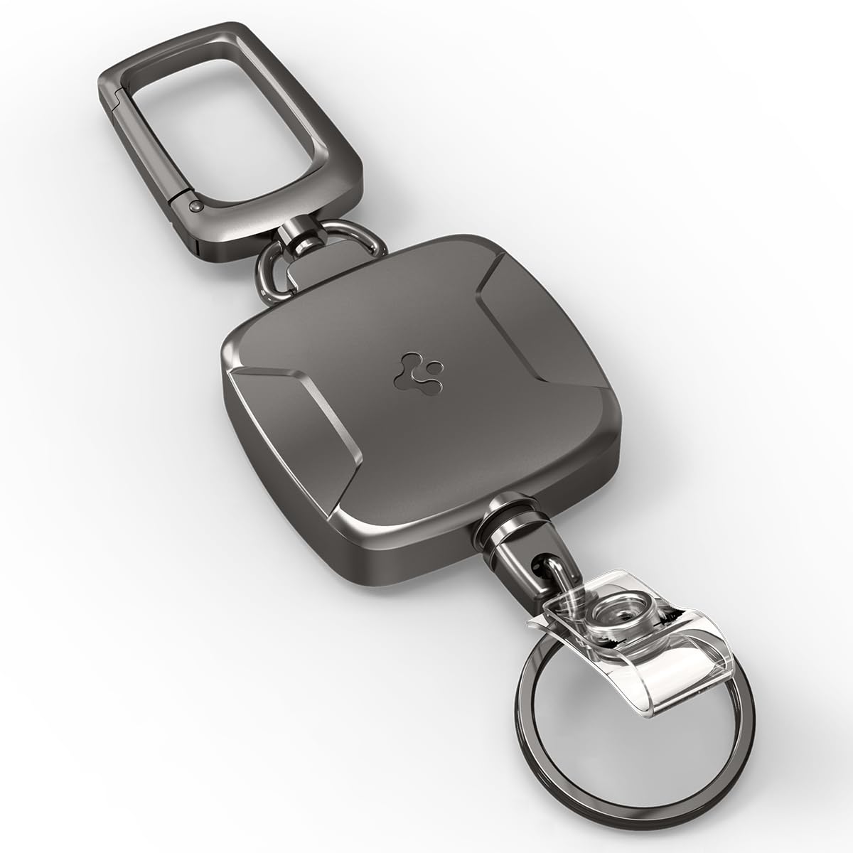 Amazon | [Spigen] 格納式高耐久カラビナキーチェーン IDバッジ