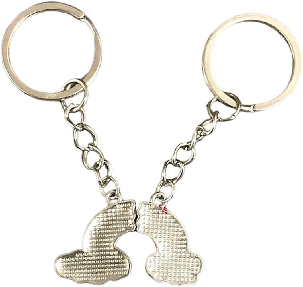 Amazon.co.jp: [亜細亜宝飾堂] レインボー 虹 ペア キーホルダー