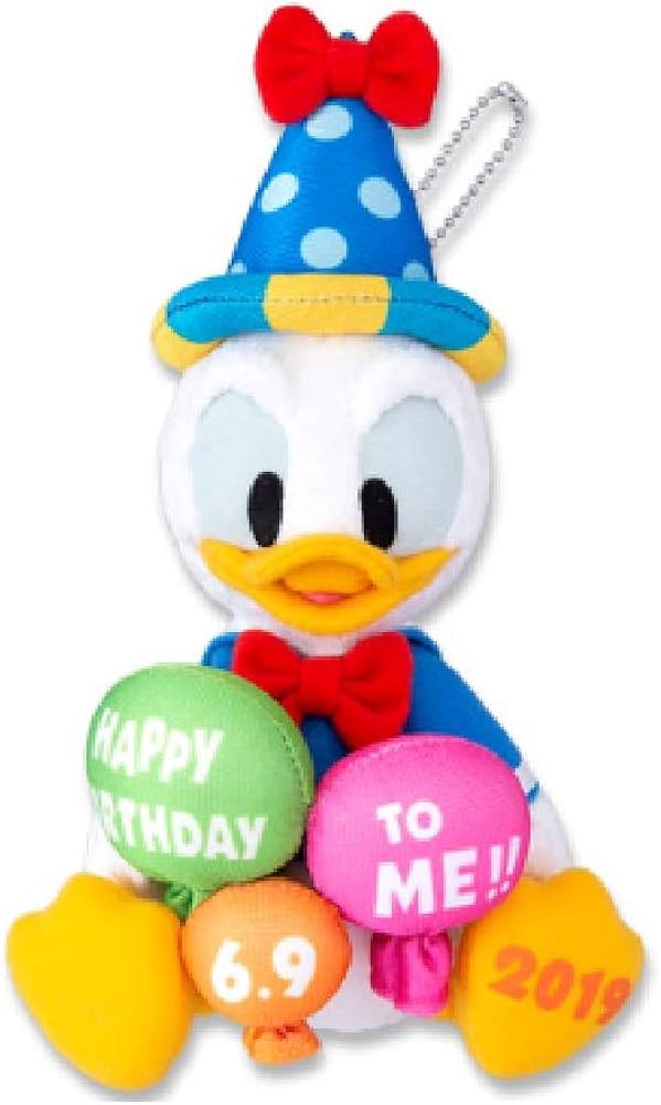 Amazon.co.jp: ドナルド・ダック ぬいぐるみバッジ HAPPY BIRTHDAY TO