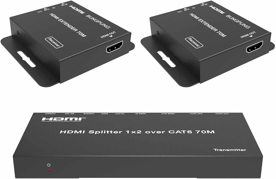 Amazon | BUNGPUNG 1入力2出力 HDMI 分配器 エクステンダー 経由CAT6/7