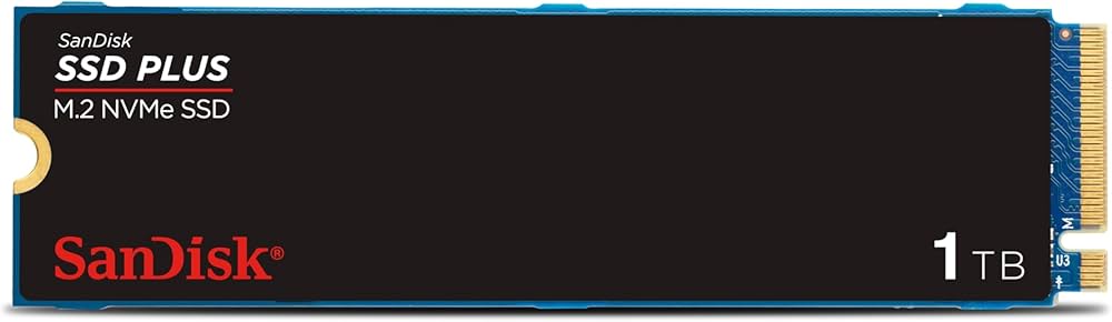 SanDisk SSD Plus 1TB M.2 NVMe SSD, Internal SSD, PCIe Gen 3, M.2