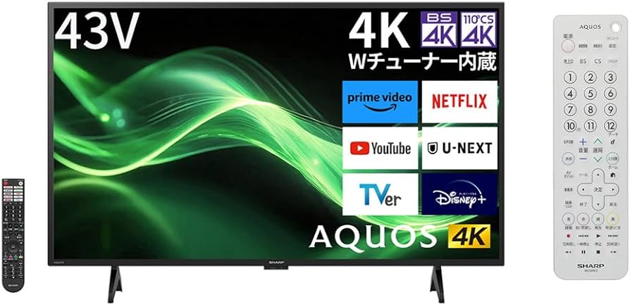 Amazon | 【セット買い】 シャープ 43V型 4K 液晶 テレビ AQUOS 4T