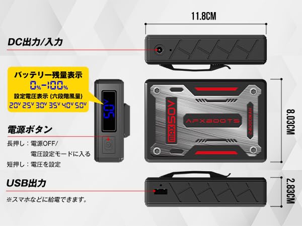 Amazon | LABWIND 50Vバッテリー ファン付きベスト専用 24000mAH