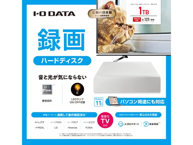 Amazon.co.jp: IODATA HDD-UT1W (White) 1TB External Hard Disk for