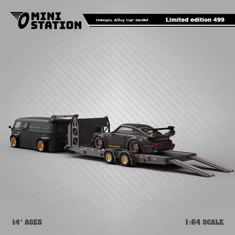 Amazon | 1/64 Mini Station セットA トレーラー ポルシェ RWB 964