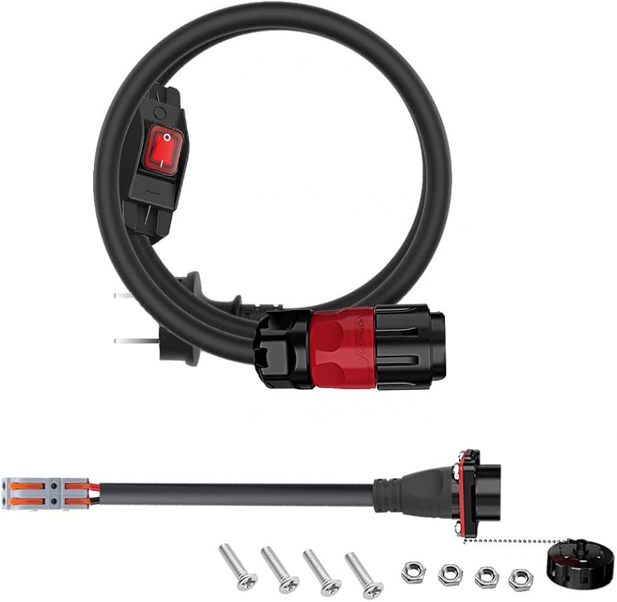 Amazon.co.jp: AUTKLERキャンピングカー外部電源入力キット2芯丸型航空