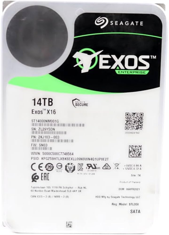 Amazon.com: Seagate (Renewed) Exos X16 14TB 7200 RPM SATA 6Gb/s