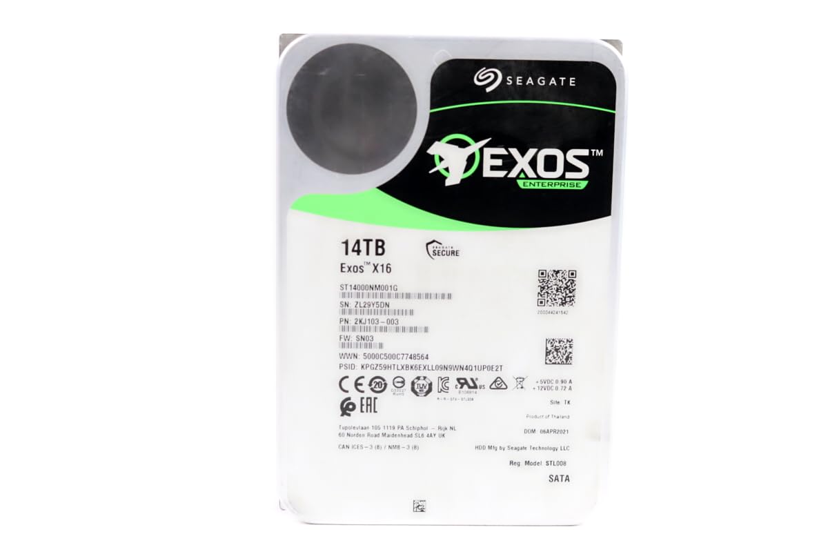 Amazon.com: Seagate (Renewed) Exos X16 14TB 7200 RPM SATA 6Gb/s