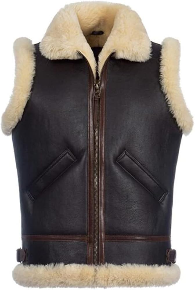 Amazon | [Denny&Dora] メンズ ムートン ベスト フライト ベスト