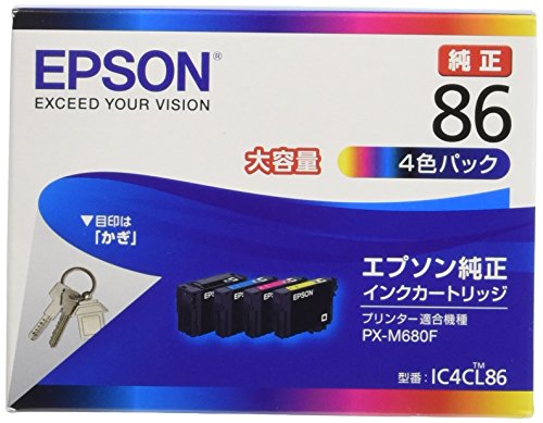 Amazon.co.jp: エプソン 純正 インクカートリッジ 鍵 IC4CL86 4色