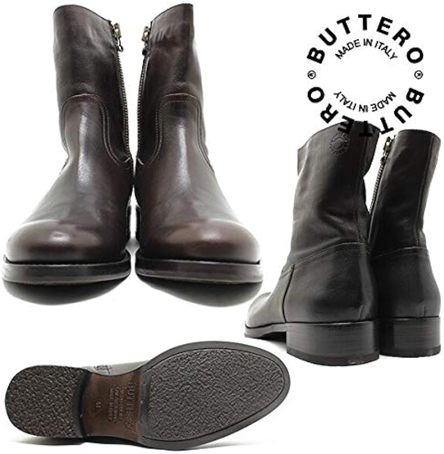 Amazon | [ブッテロ] 日本正規品 定番サイドジップブーツ エボニー