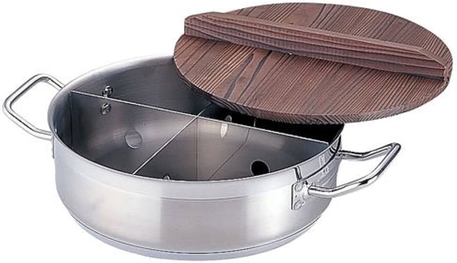 Amazon｜遠藤商事 業務用 丸型おでん鍋 (木蓋付) 大 IH対応 本体21-0