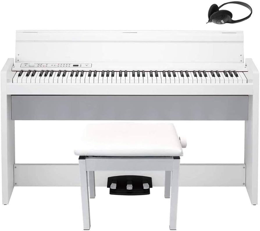 Amazon | KORG 電子ピアノ LP-380-WH U 88鍵 ホワイト 高低自在椅子
