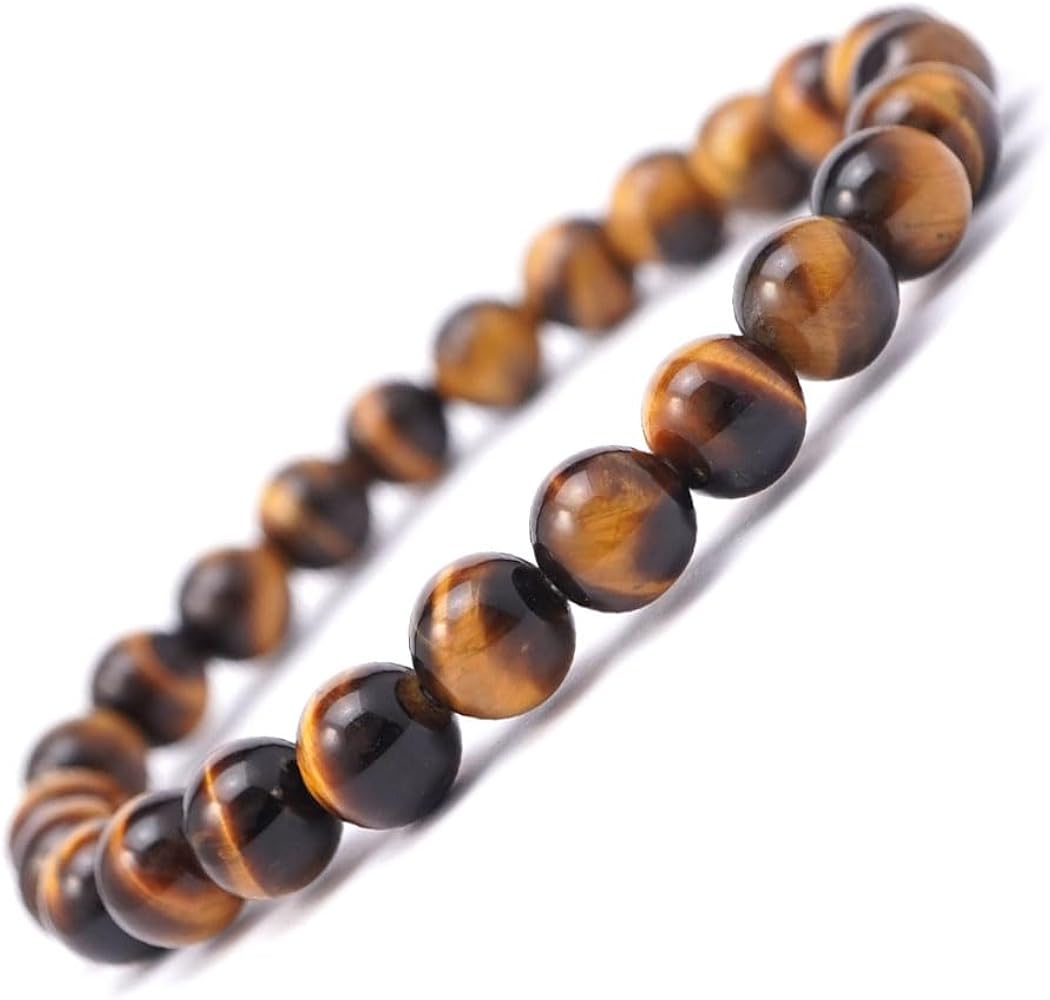 Amazon.co.jp: タイガーアイ 8mm 丸玉 ブレス ブレスレット 内周 約
