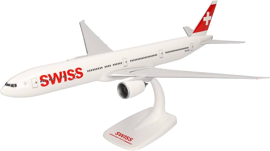 Amazon.com: Herpa Snap-fit Airplane Model Boeing 777-300ER Swiss