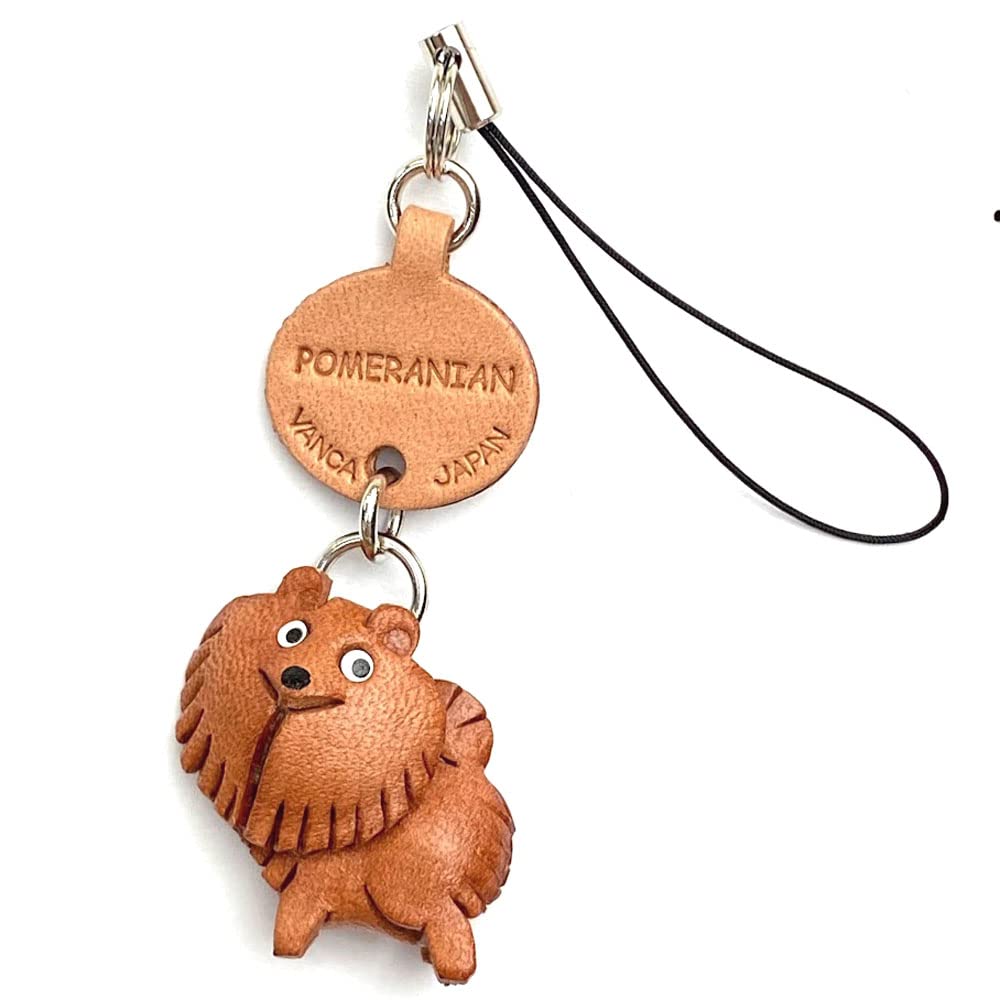 Amazon | 本革 携帯犬ストラップ プチワンチャン ポメラニアン