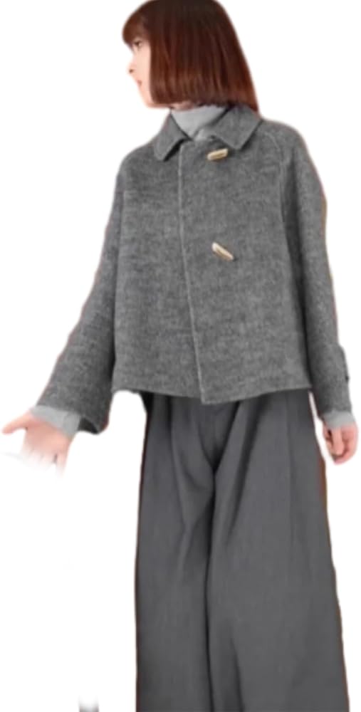 Amazon.co.jp: [kusaon] ショート丈ウールコート、アップグレードされ