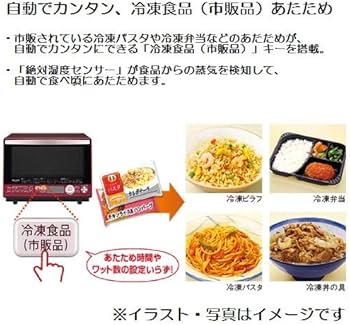 Amazon | SHARP 加熱水蒸気オーブンレンジ 31L 2段調理タイプ レッド系