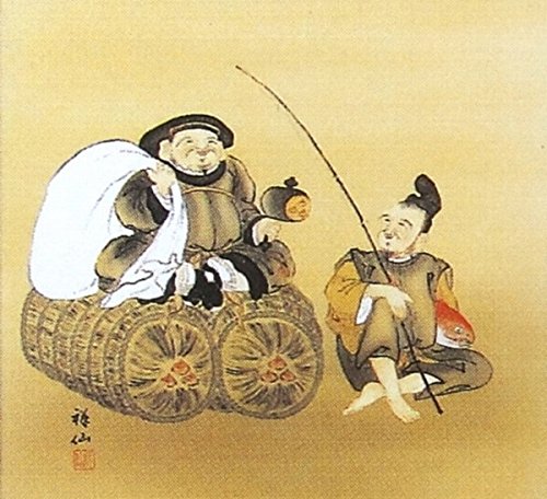 Amazon.co.jp: 加納祥仙『七福神』日本画 恵比寿 大黒天【真筆 掛軸