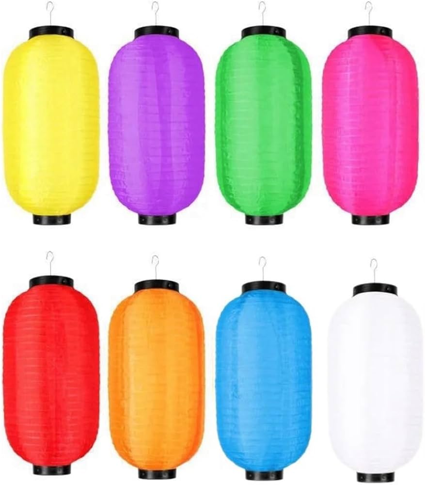 Amazon | DUOLEIMI 提灯 ちょうちん 長提灯 無地 8色セット 絹製 防水