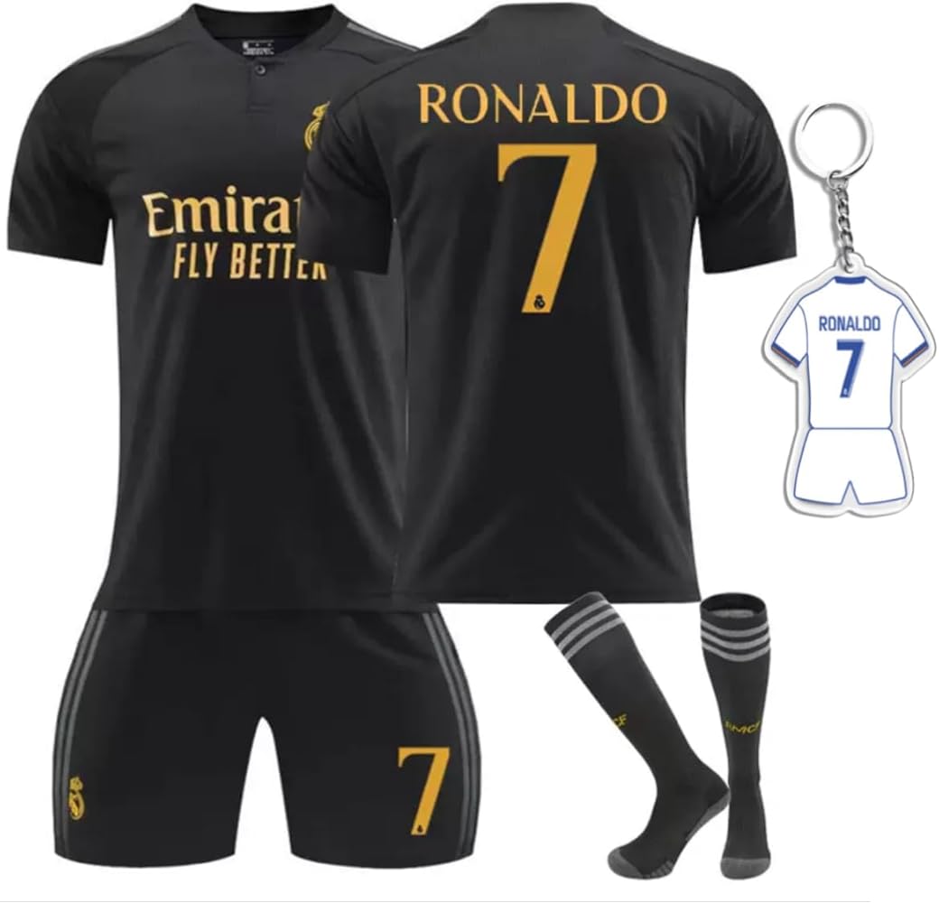 Amazon.co.jp: [MioKio] レアルマドリード ブラック キッズ クリロナ