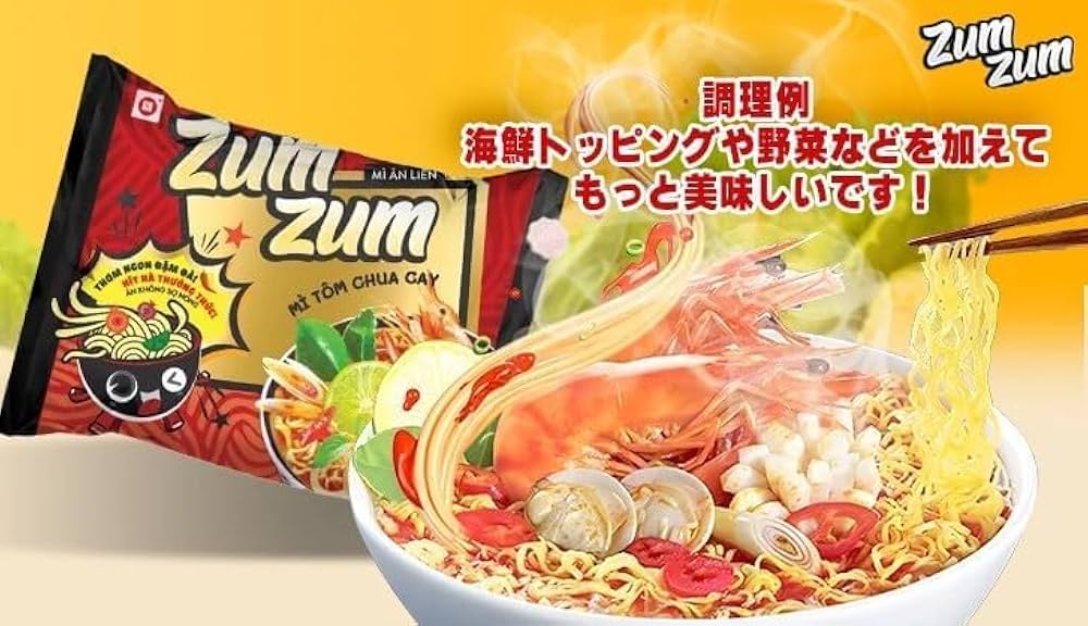 Amazon.co.jp: 【ZUMZUM】ピリ辛エビ味 65g、10袋セット / ZUMZUM tom
