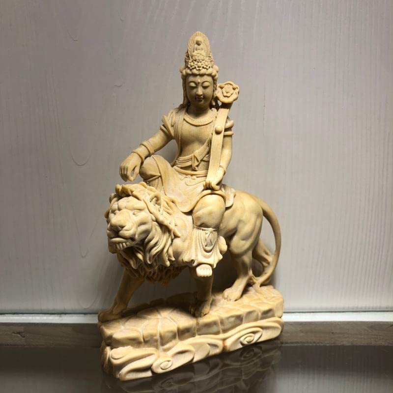 Amazon｜仏像 文殊菩薩（獅子座） 普賢菩薩（象座）二体セット 坐像