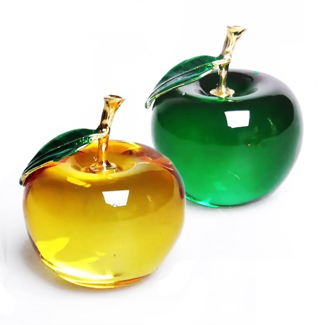 Amazon.co.jp: クリスタル ガラス 林檎 りんご 置物 風水 アイテム