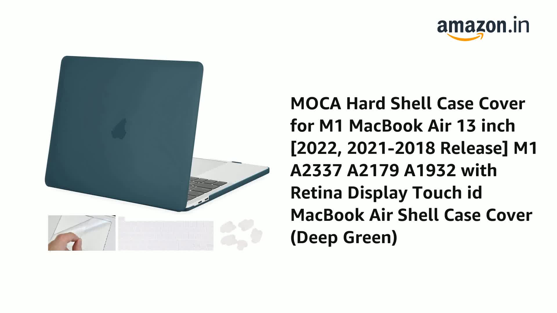 MOCA Hard Shell Case Cover for M1 MacBook Air 13 inch [2022, 2021