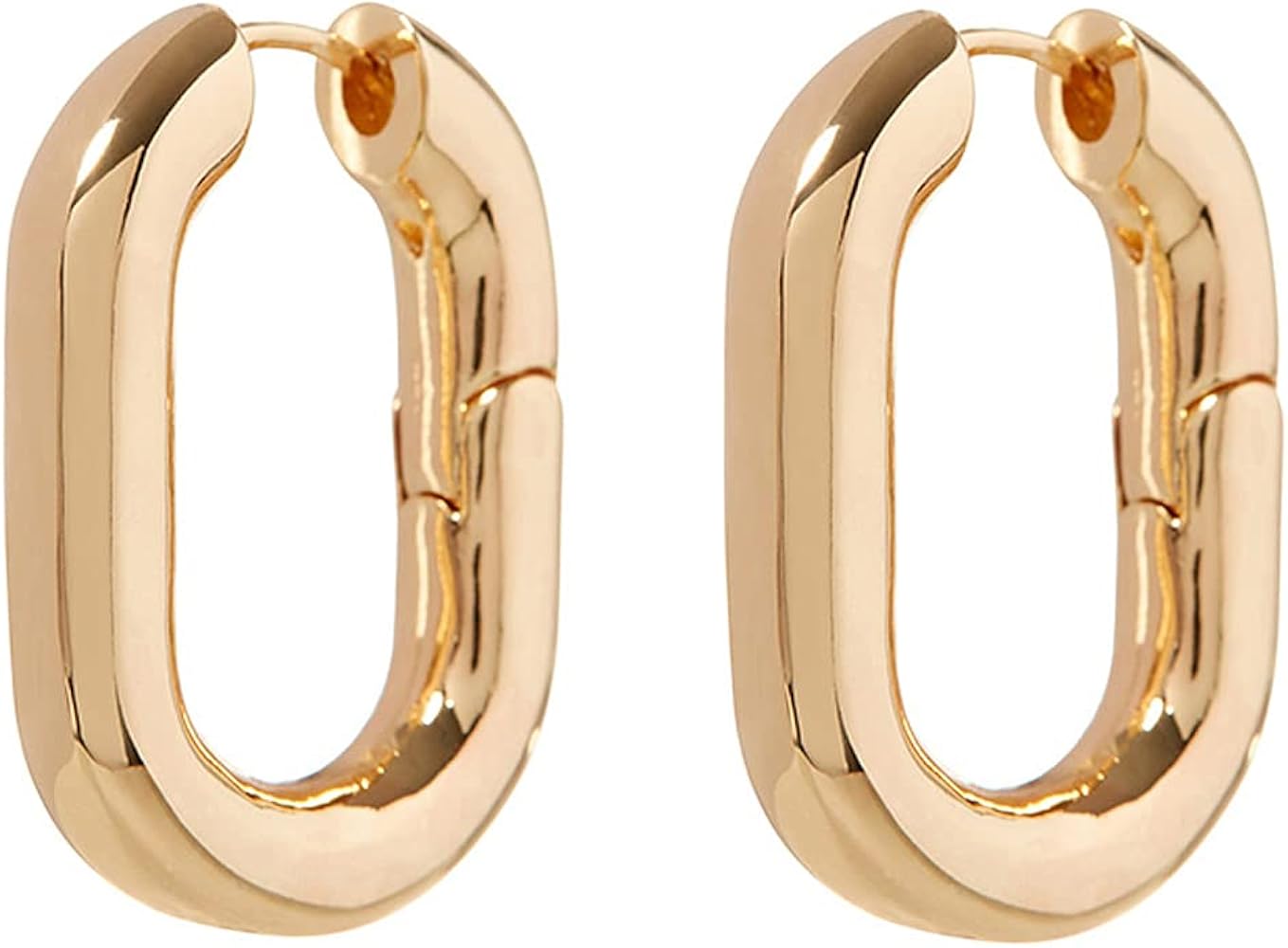 Amazon.com: Luv Aj XL Chain Link Hoop Earrings in Polished Gold