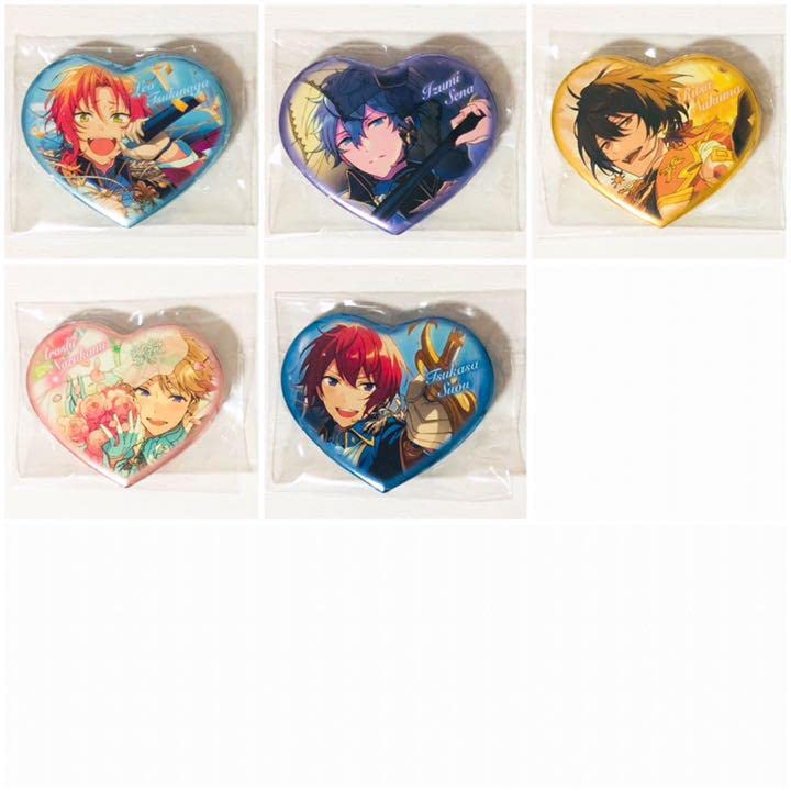 Amazon.co.jp: あんスタKnightsハートカンバッジハート缶バッジβ5点